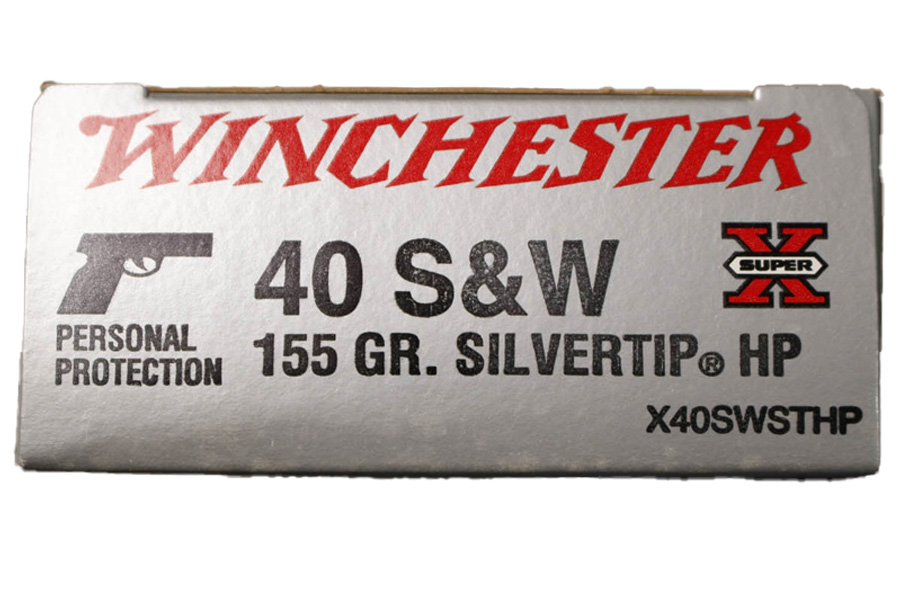 WINCHESTER AMMO 40 S&W 155 gr Silvertip JHP Super-X Police Trade Ammo 50/Box
